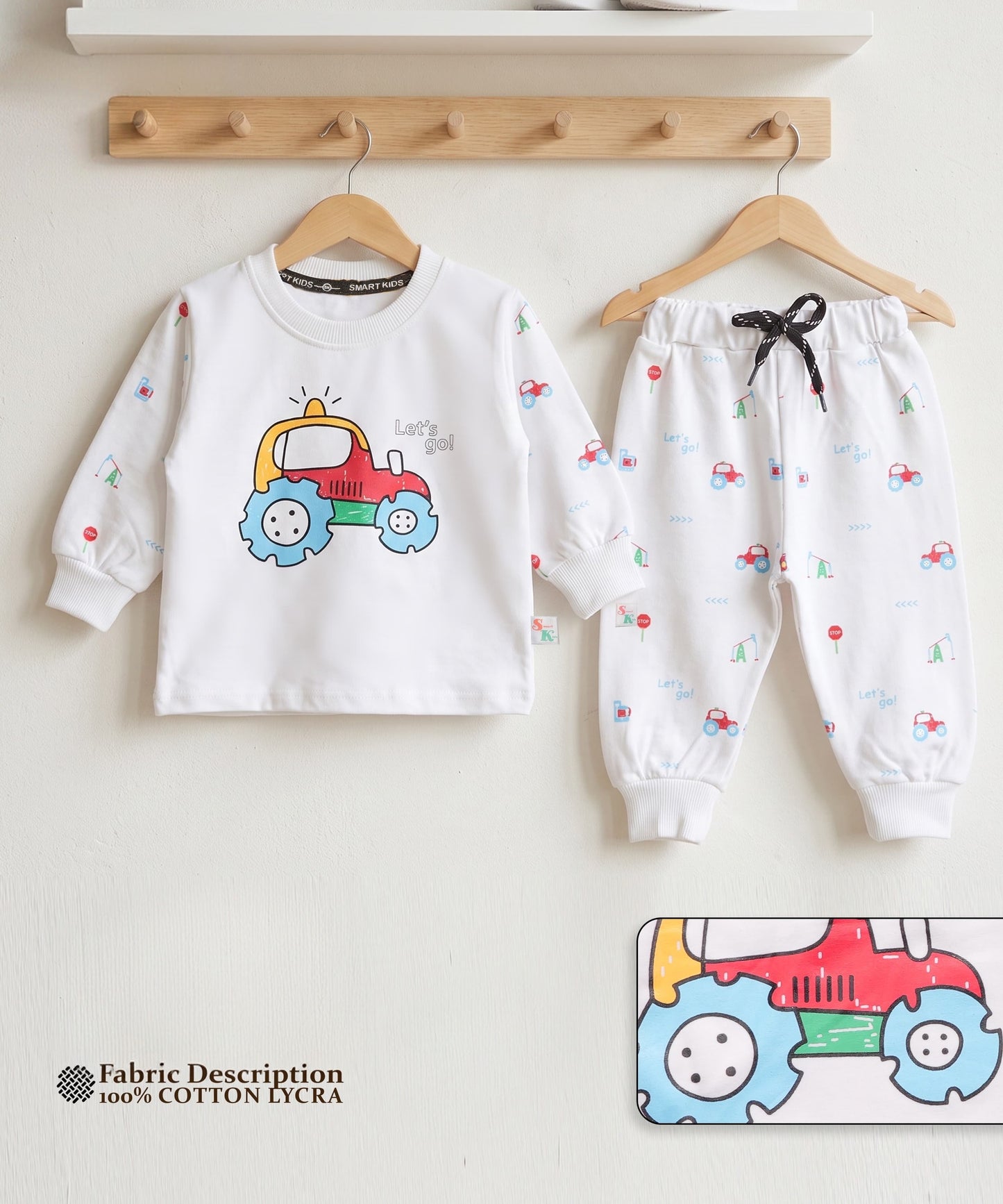 Kids Printed Tractor 2-Piece Set | Shah Garments