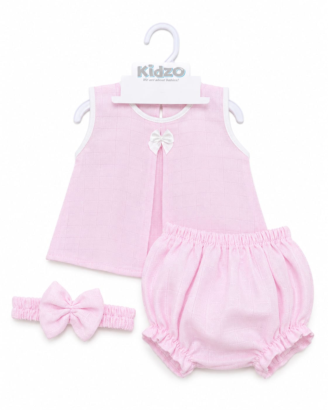 Baby Girls Cotton Romper Set | Soft Sleeveless Pink Summer Outfit