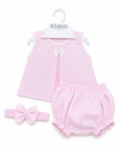 Baby Girls Cotton Romper Set | Soft Sleeveless Pink Summer Outfit
