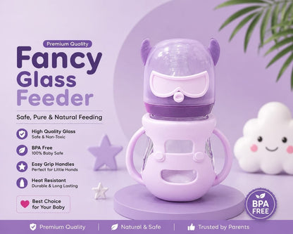 Premium Fancy Glass Feeder with Goggles Cap & Protective Cover