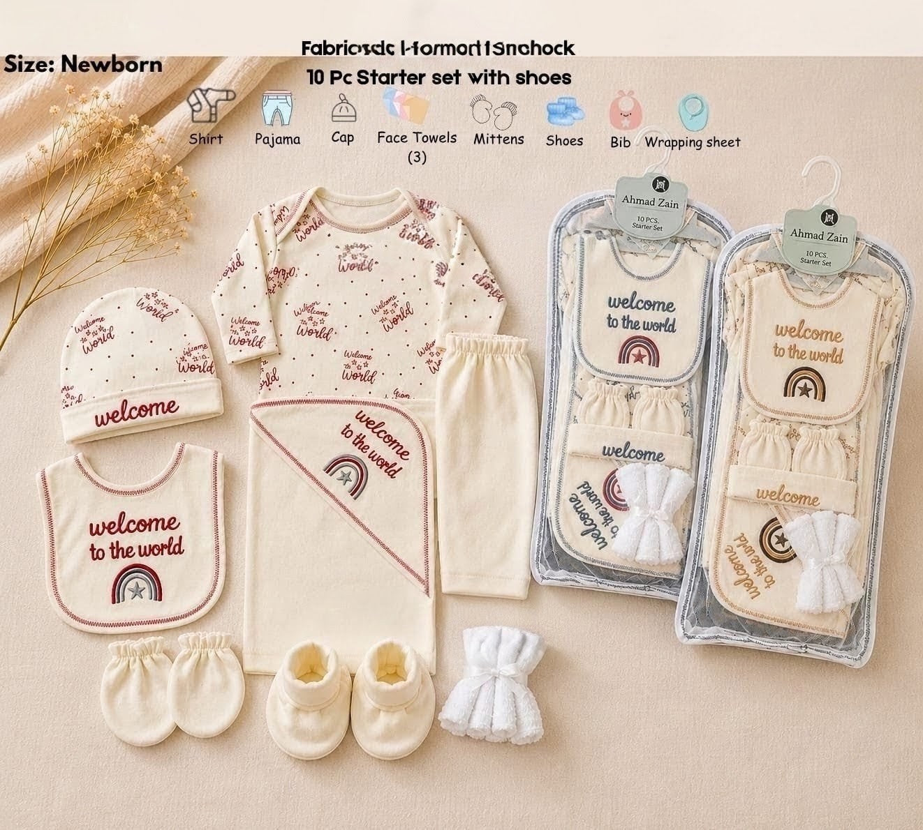 Welcome to the World Newborn Starter Set – 10 Pcs