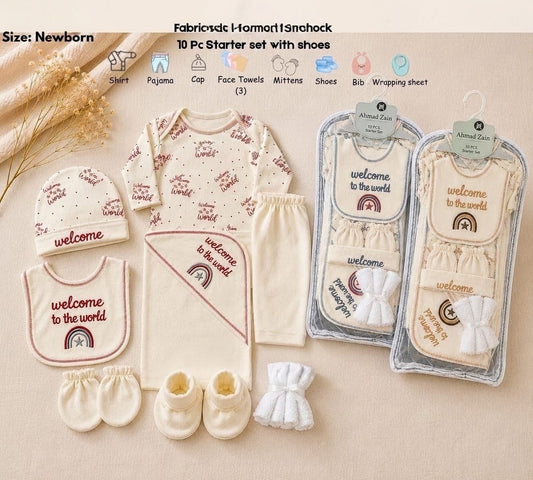 Welcome to the World Newborn Starter Set – 10 Pcs