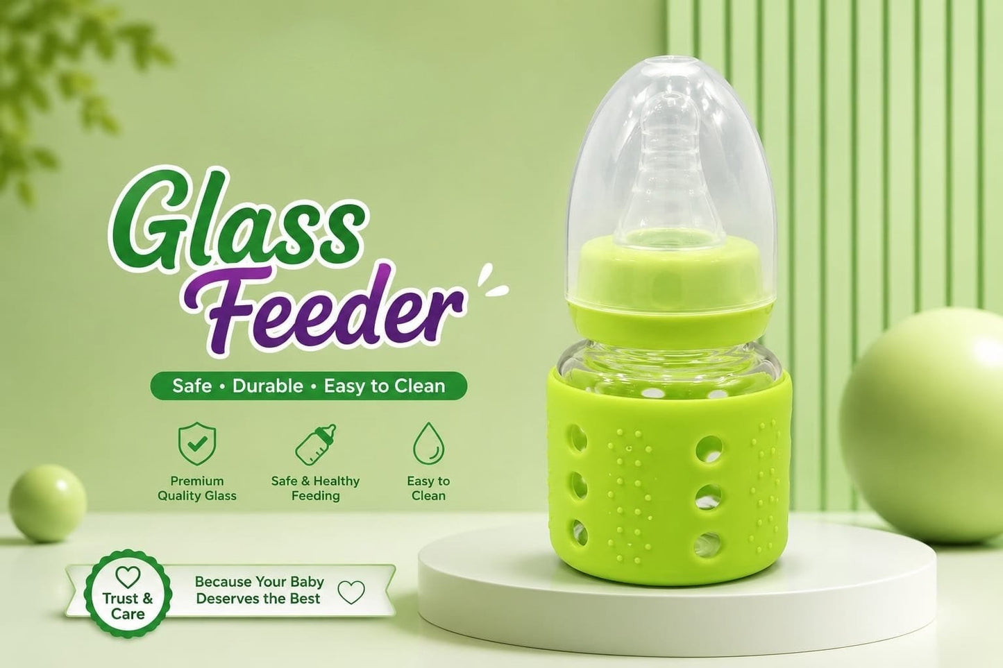 Premium Glass Baby Feeder 🍼✨