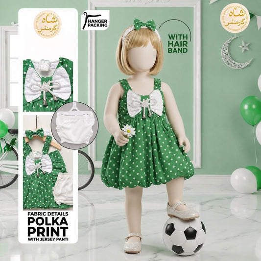 Shah Garments Independence Day Girls Polka Dress Set | Premium 14 August Collection 🇵🇰