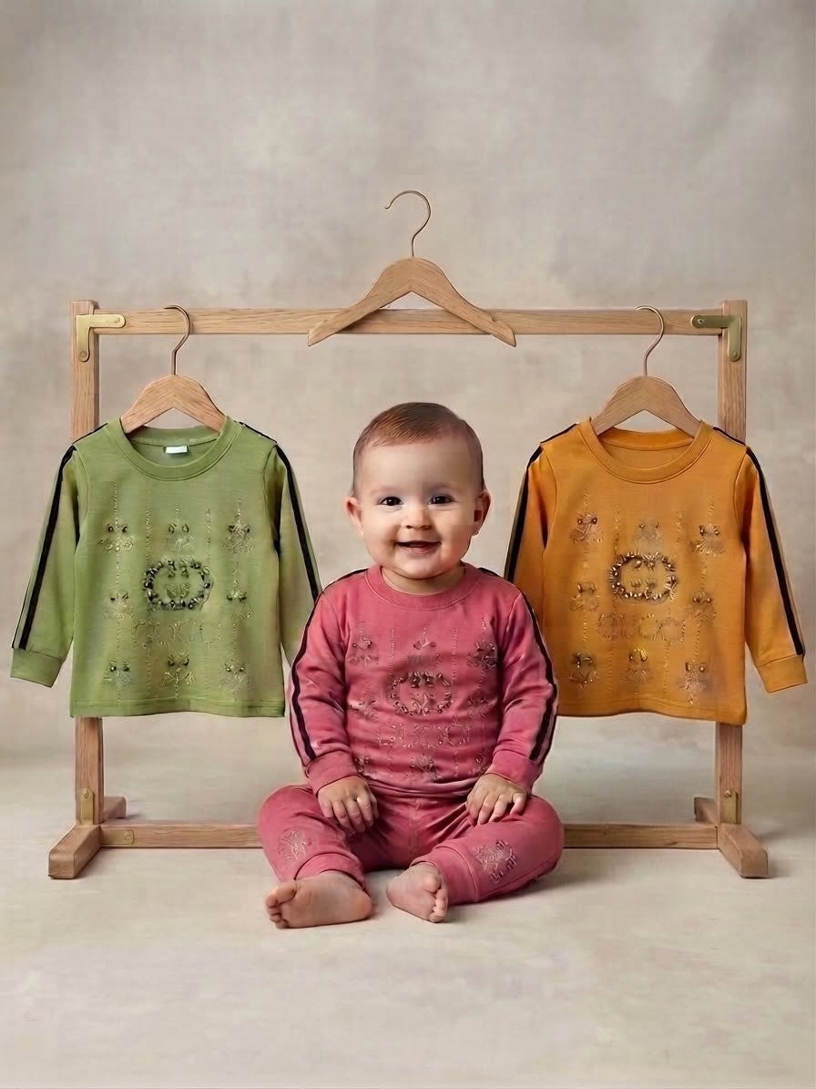 ✨ Premium Designer Printed Baby Sweatshirt & Trouser Set 👑