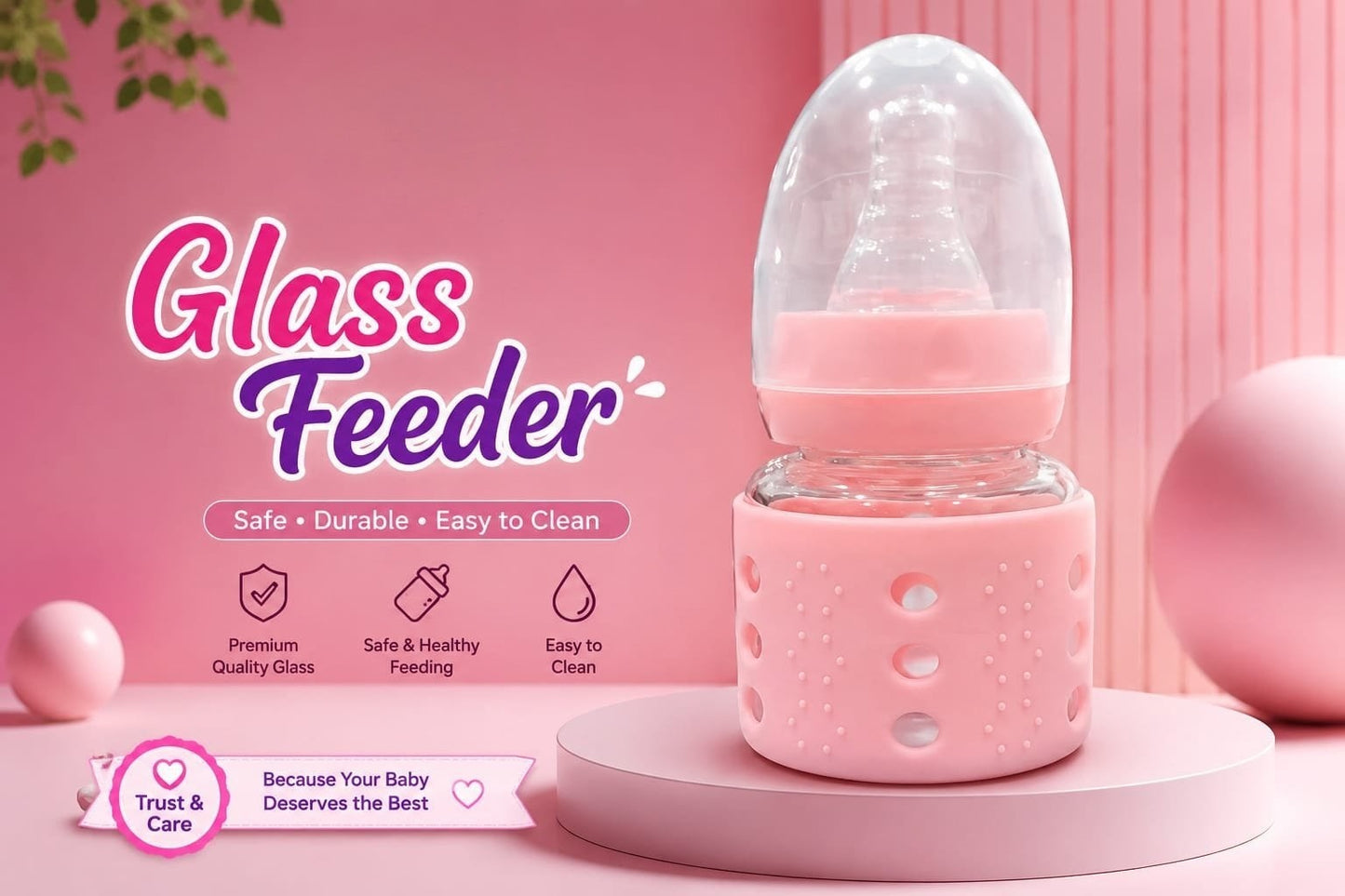 Premium Glass Baby Feeder 🍼✨