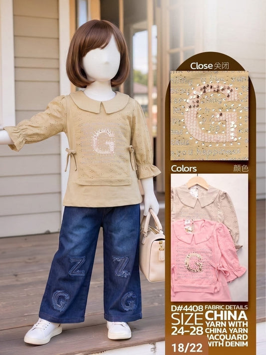 Girls Premium 2-Piece Top & Denim Jeans | Shah Garments